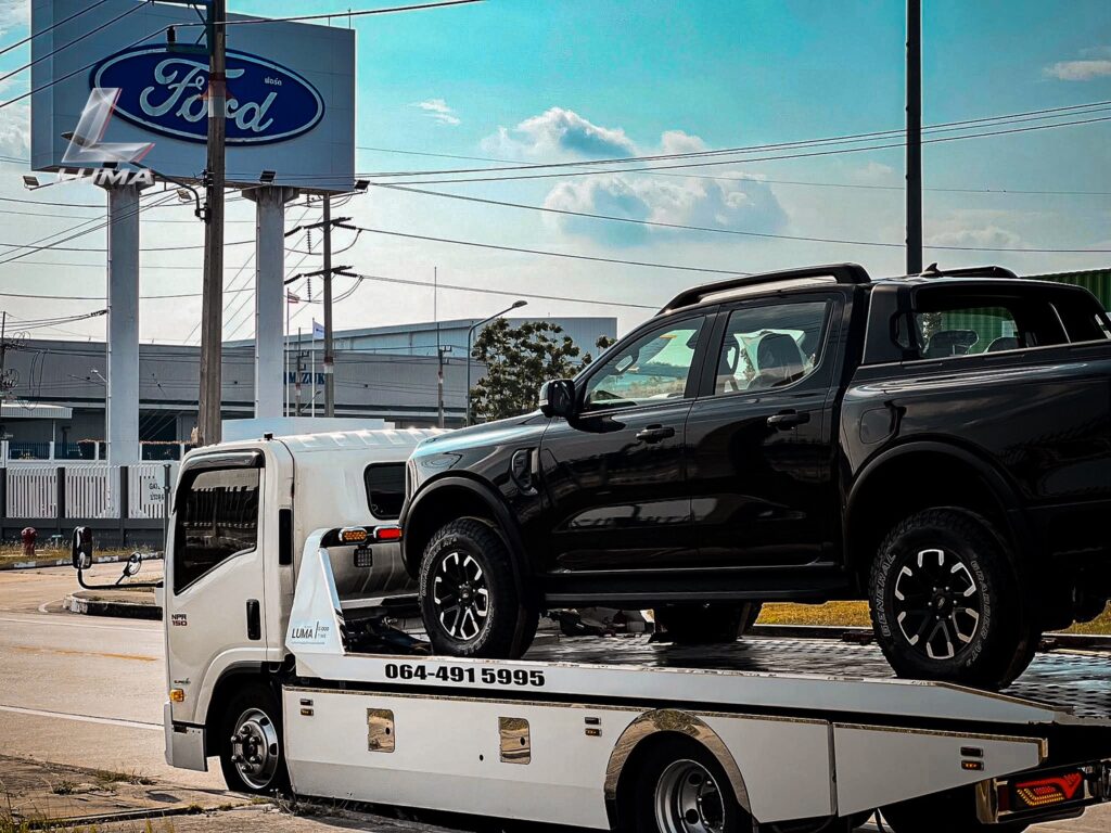 ผลงานขนย้ายรถภาคตะวันออก LUMA งานรับรถจากโรงงานผลิต ส่งไปยังศูนย์ FORD